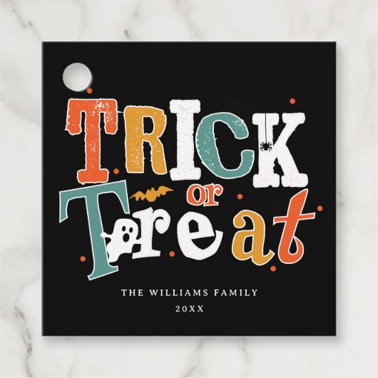 Trick oder Halloween-Party behandeln Geschenkanhänger (Vorderseite)