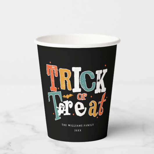 Trick oder Halloween-Party behandeln Pappbecher (Rückseite)