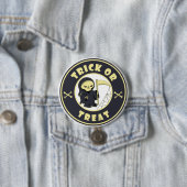 Trick oder Leckerbissen Halloween grimmigem Sensen Button (Beispiel)