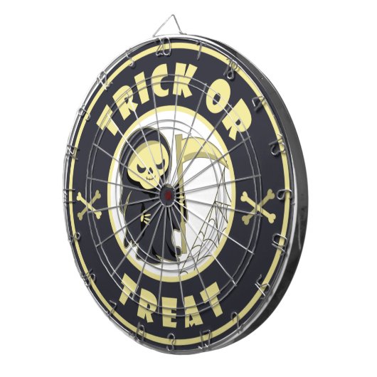 Trick oder Leckerbissen Halloween grimmigem Sensen Dartscheibe (Vorderseite rechts)