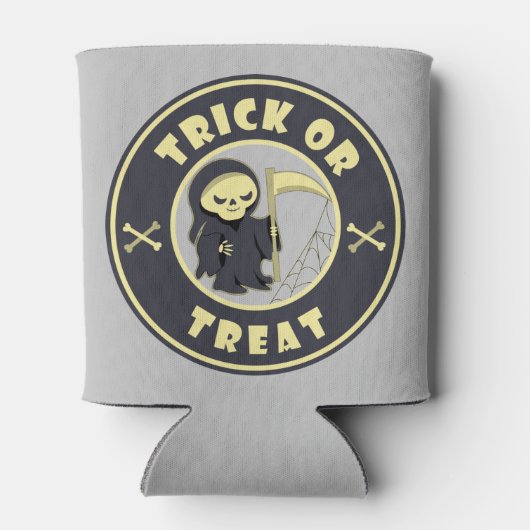 Trick oder Leckerbissen Halloween grimmigem Sensen Dosenkühler (Rückseite)