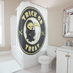 Trick oder Leckerbissen Halloween grimmigem Sensen Duschvorhang