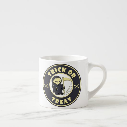 Trick oder Leckerbissen Halloween grimmigem Sensen Espressotasse (Rechts)