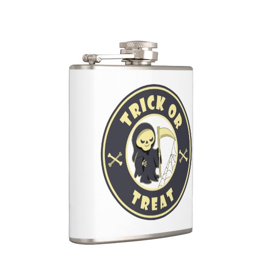 Trick oder Leckerbissen Halloween grimmigem Sensen Flachmann (Rechts)