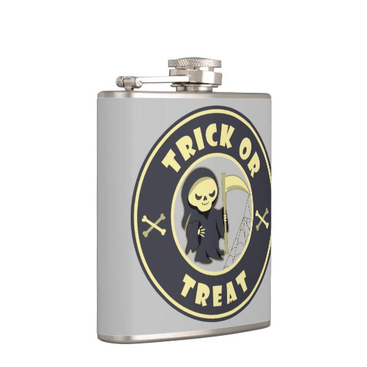 Trick oder Leckerbissen Halloween grimmigem Sensen Flachmann (Rechts)