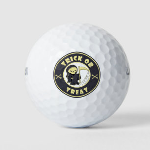Trick oder Leckerbissen Halloween grimmigem Sensen Golfball