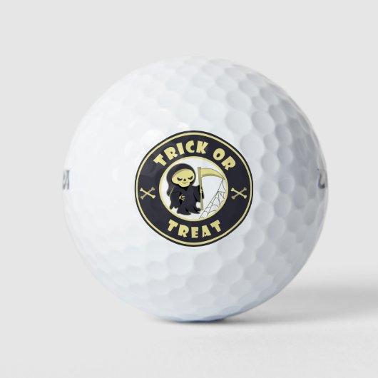 Trick oder Leckerbissen Halloween grimmigem Sensen Golfball (Vorderseite)