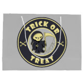 Trick oder Leckerbissen Halloween grimmigem Sensen Große Geschenktüte (Rückseite)
