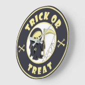 Trick oder Leckerbissen Halloween grimmigem Sensen Große Wanduhr (Winkel)