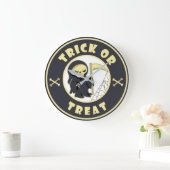 Trick oder Leckerbissen Halloween grimmigem Sensen Große Wanduhr (Zuhause)