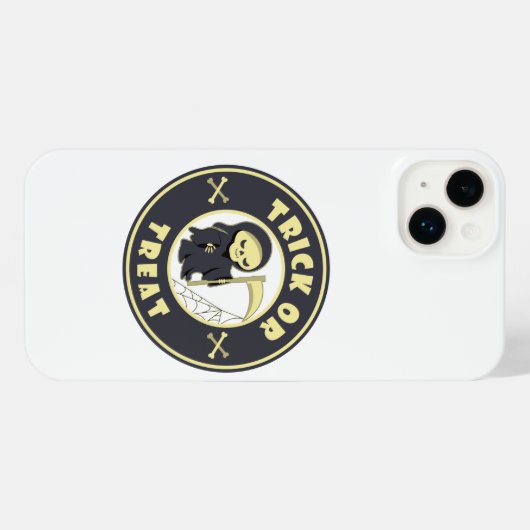 Trick oder Leckerbissen Halloween grimmigem Sensen iPhone Hülle (Rückseite (Horizontal))