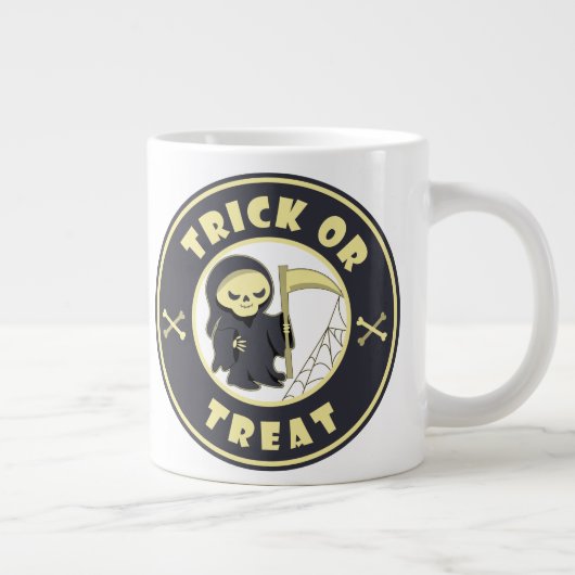 Trick oder Leckerbissen Halloween grimmigem Sensen Jumbo-Tasse (Rechts)
