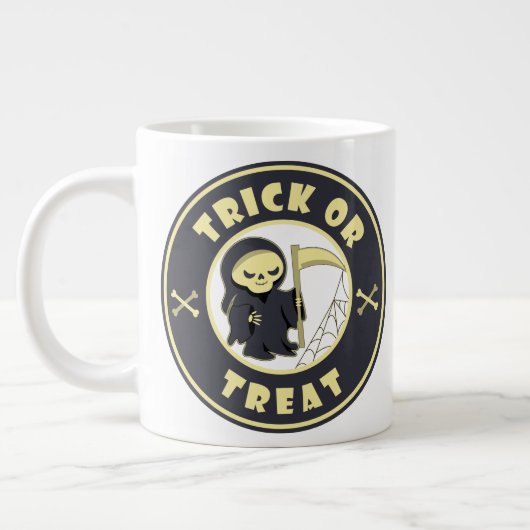 Trick oder Leckerbissen Halloween grimmigem Sensen Jumbo-Tasse (Links)