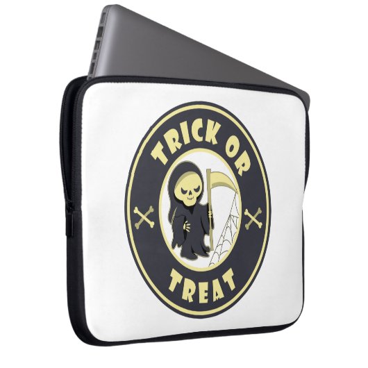 Trick oder Leckerbissen Halloween grimmigem Sensen Laptopschutzhülle (Vorne Rechts)
