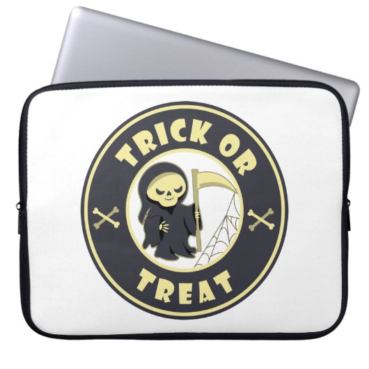 Trick oder Leckerbissen Halloween grimmigem Sensen Laptopschutzhülle (Vorderseite)
