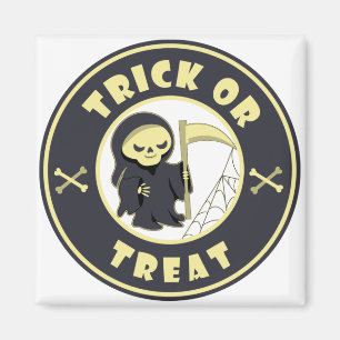 Trick oder Leckerbissen Halloween grimmigem Sensen Magnet