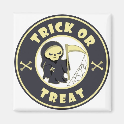 Trick oder Leckerbissen Halloween grimmigem Sensen Magnet (Vorne)