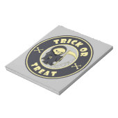 Trick oder Leckerbissen Halloween grimmigem Sensen Notizblock (Rotiert)