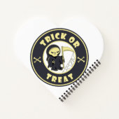 Trick oder Leckerbissen Halloween grimmigem Sensen Notizblock (Rückseite)