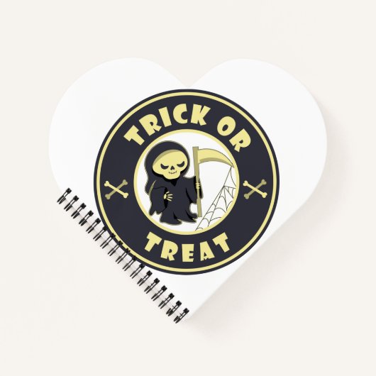 Trick oder Leckerbissen Halloween grimmigem Sensen Notizblock (Vorderseite)