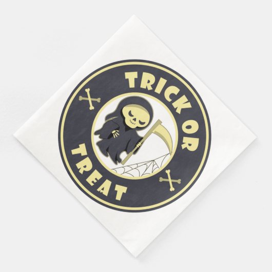 Trick oder Leckerbissen Halloween grimmigem Sensen Serviette (Ecke)