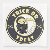 Trick oder Leckerbissen Halloween grimmigem Sensen Serviette (Vorderseite)
