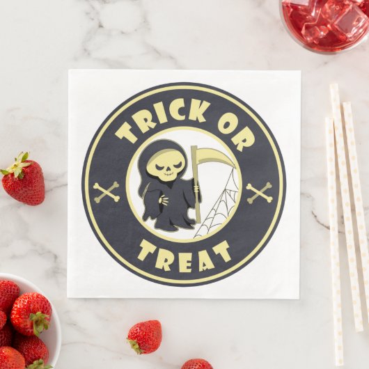 Trick oder Leckerbissen Halloween grimmigem Sensen Serviette (Beispiel)