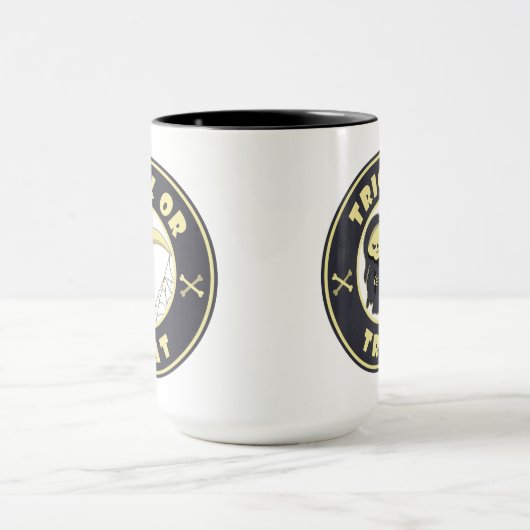 Trick oder Leckerbissen Halloween grimmigem Sensen Tasse (Zentrum)