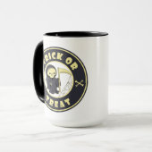Trick oder Leckerbissen Halloween grimmigem Sensen Tasse (Vorderseite Links)