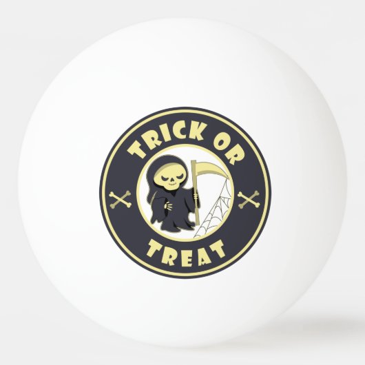 Trick oder Leckerbissen Halloween grimmigem Sensen Tischtennisball (Vorderseite)
