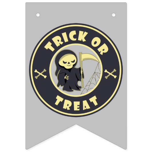 Trick oder Leckerbissen Halloween grimmigem Sensen Wimpelkette (Zweite Fahne)
