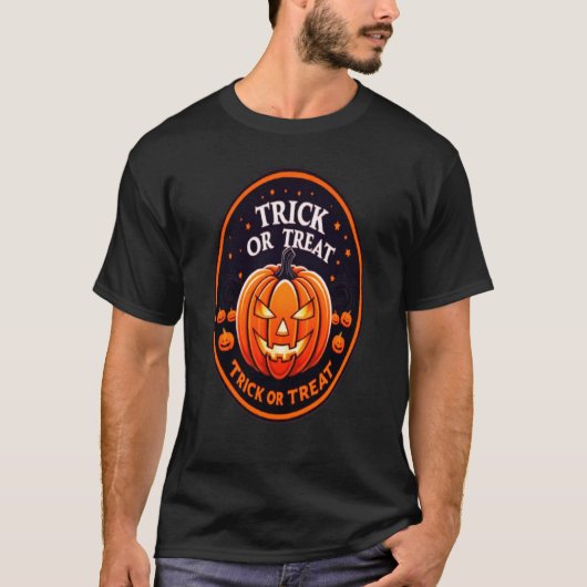 Trick oder Leckerbissen Halloween-Hemd T-Shirt (Vorderseite)