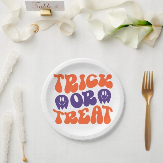 Trick oder Leckerbissen Halloween Pappteller (Hochzeit)