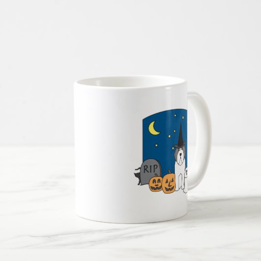 Trick oder Leckerei Beardie Halloween Kaffeetasse (VorderseiteRechts)