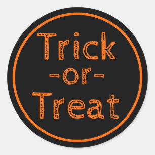 Trick-oder-Leckerei Black and Orange Halloween The Runder Aufkleber