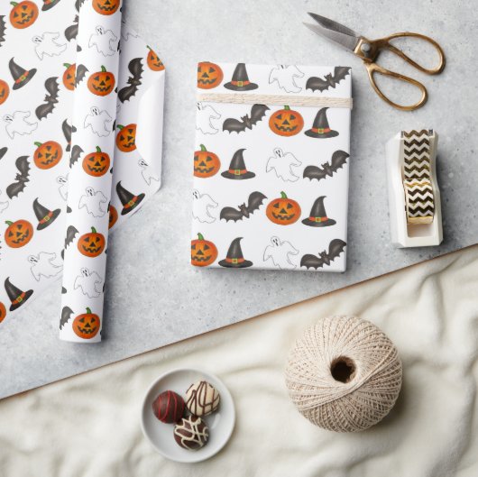 Trick-oder-Leckerei Halloween Bat Pumpkin Ghost He Geschenkpapier (Kunsthandwerk)
