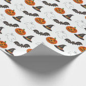 Trick-oder-Leckerei Halloween Bat Pumpkin Ghost He Geschenkpapier (Ecke)