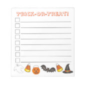 Trick-oder-Leckerei Halloween Bat Pumpkin Ghost He Notizblock (Vorderseite)