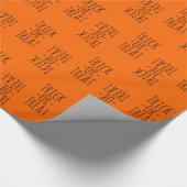 Trick-oder-Leckerei Halloween Black on Orange Geschenkpapier (Ecke)