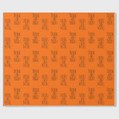 Trick-oder-Leckerei Halloween Black on Orange Geschenkpapier (Flach)
