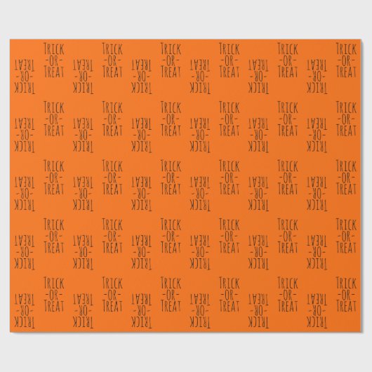 Trick-oder-Leckerei Halloween Black on Orange Geschenkpapier (Flach)