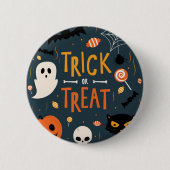 Trick oder Leckerei Halloween Button (Vorderseite)
