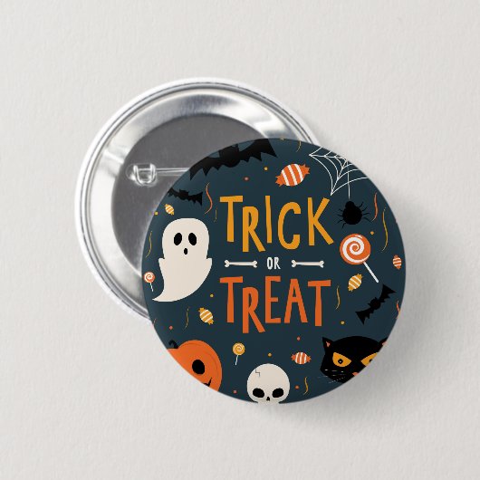 Trick oder Leckerei Halloween Button (Vorne & Hinten)