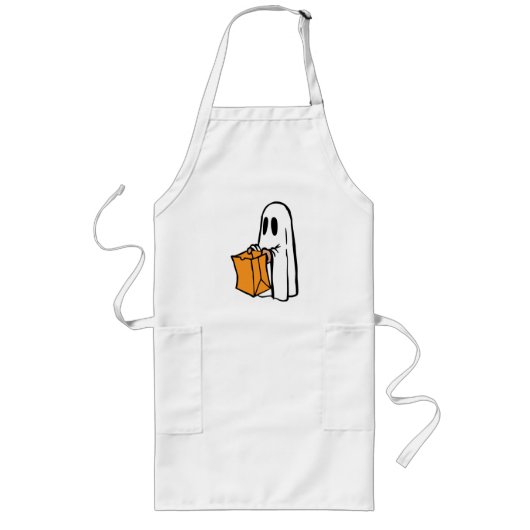 Trick-oder Leckerei-Halloween-Geist Lange Schürze (Vorne)