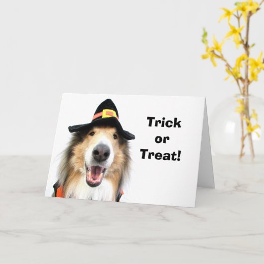 Trick oder Leckerei! Halloween-Karten Karte (Gelbe Blume)