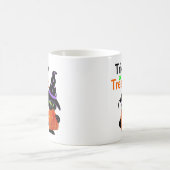 Trick-oder Leckerei-Halloween-Katze mit Kürbis Kaffeetasse (Mittel)