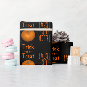 Trick-oder-Leckerei Halloween Orange Black Pumpkin Geschenkpapier