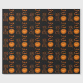 Trick-oder-Leckerei Halloween Orange Black Pumpkin Geschenkpapier (Flach)