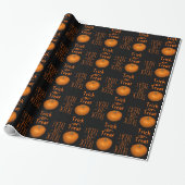 Trick-oder-Leckerei Halloween Orange Black Pumpkin Geschenkpapier (Ungerollt)