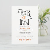 Trick-oder Leckerei-Halloween-Party Einladung (Stehend Vorderseite)